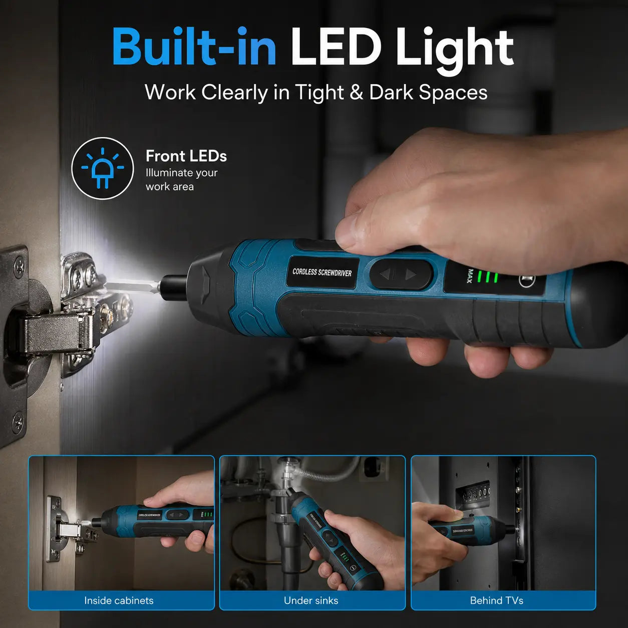 BoltWay 20-in-1 Electric Screwdriver Set - Rechargeable with Magnetic Bits and LED Light for DIY Repair