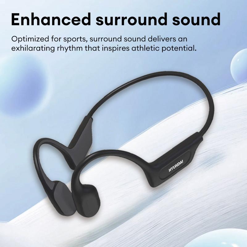 HYUNDAI G06 Black Bone Conduction Neckband Wireless Earphones Bluetooth 5.4 Waterproof Sports Headphones