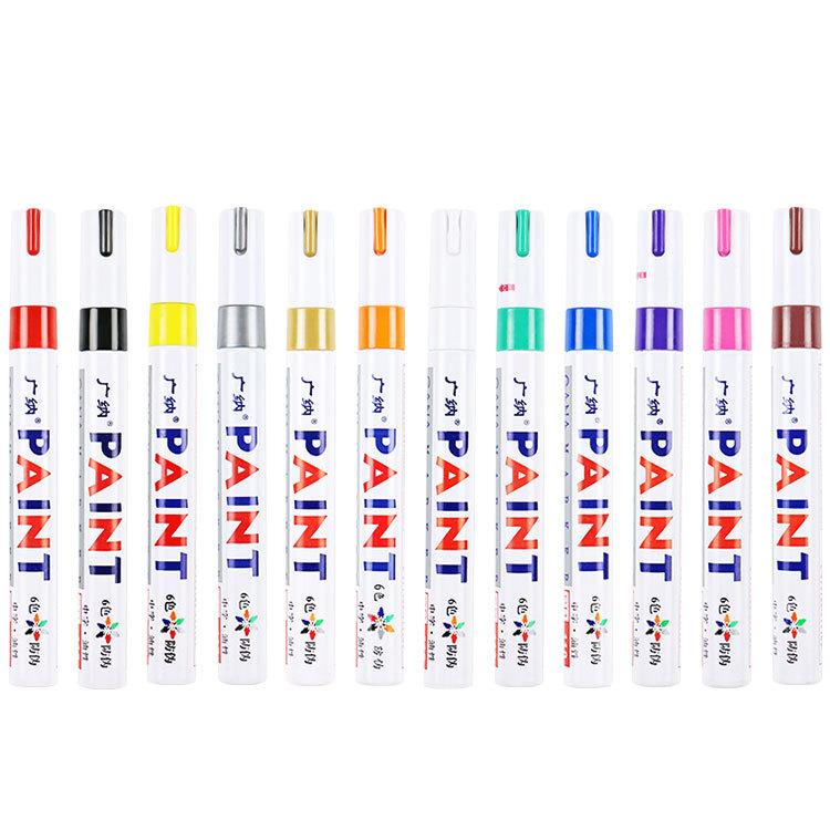 12Pcs 2026 New Year Waterproof Tire Paint Pen Permanent Oil-Based Marker for Car Rims Car Mods Accessories Gift for Men