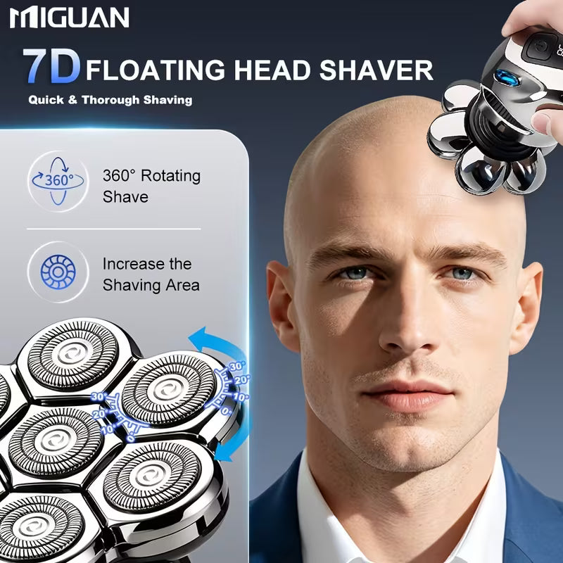Men's 9-in-1 Grooming Kit – USB Rechargeable Head Shaver, Clipper, Nose Trimmer & Cleanser for a Clean, Confident Look