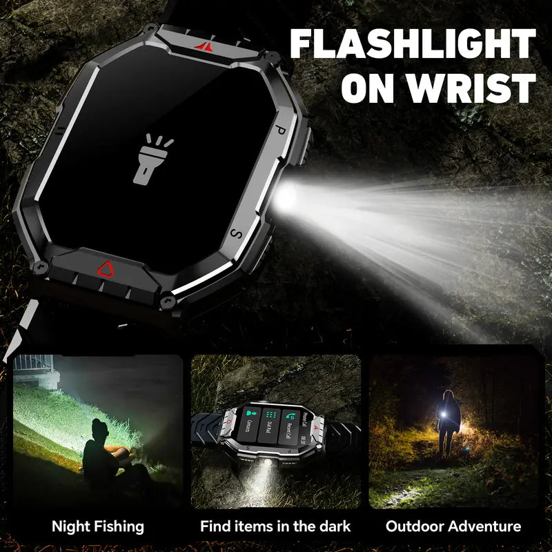Smart Watch for Men – 2.1" Ultra Large HD AMOLED Display, Make/Answer Calls, Military-Grade, Waterproof, Voice Assistant, Compatible with Android & iOS, Fitness Tracker