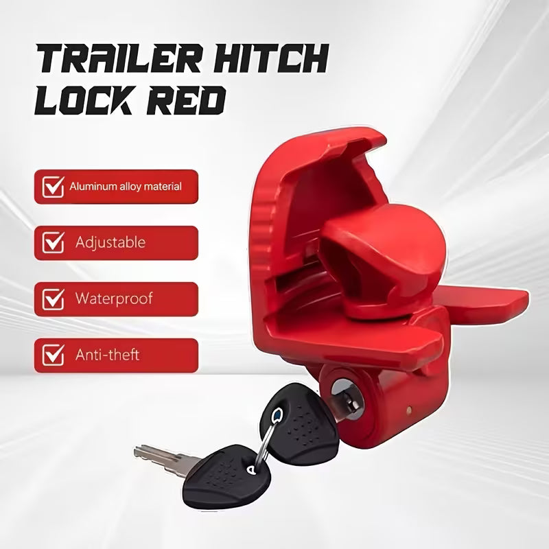 Heavy-Duty Tow Hitch Lock – Universal Adjustable for 1/8", 2-5/16" & 2" Ball Hitches