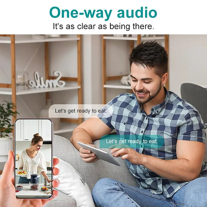 Smart Mini Wireless Security Camera – AI Motion Detection, 4x Zoom, 2.4G WiFi, Wide Angle, Alexa Compatible for Home Safety