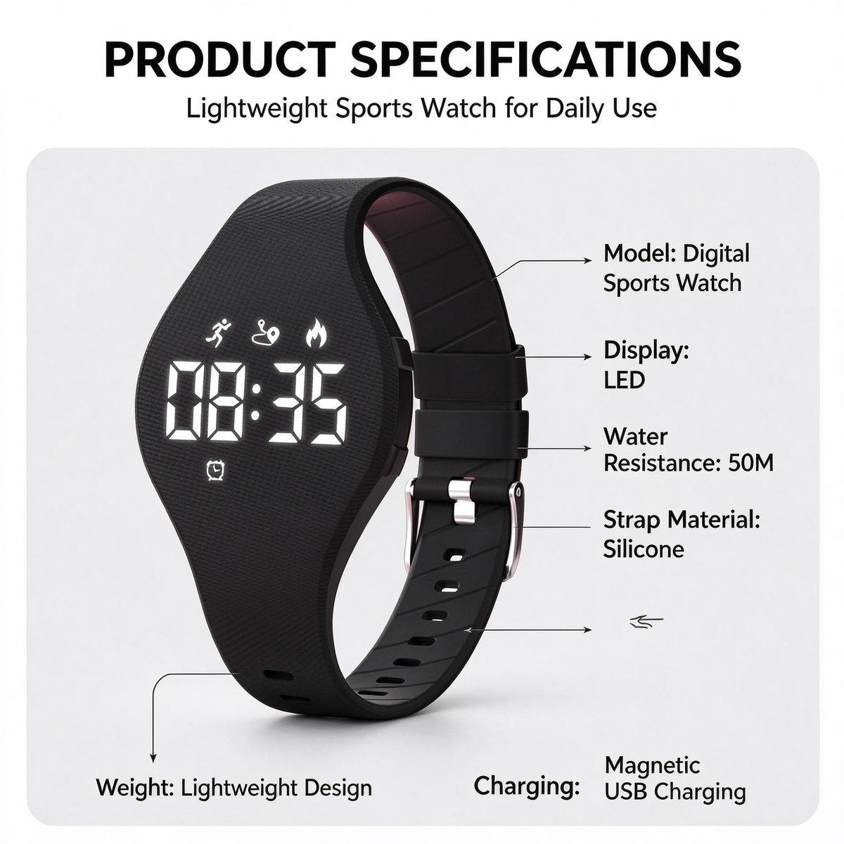 Middle School Students Multifunctional Watch - Waterproof Minimalist Fashion Sports Bracelet for Girls & Teens with Silent Alarm Electronic Watch
