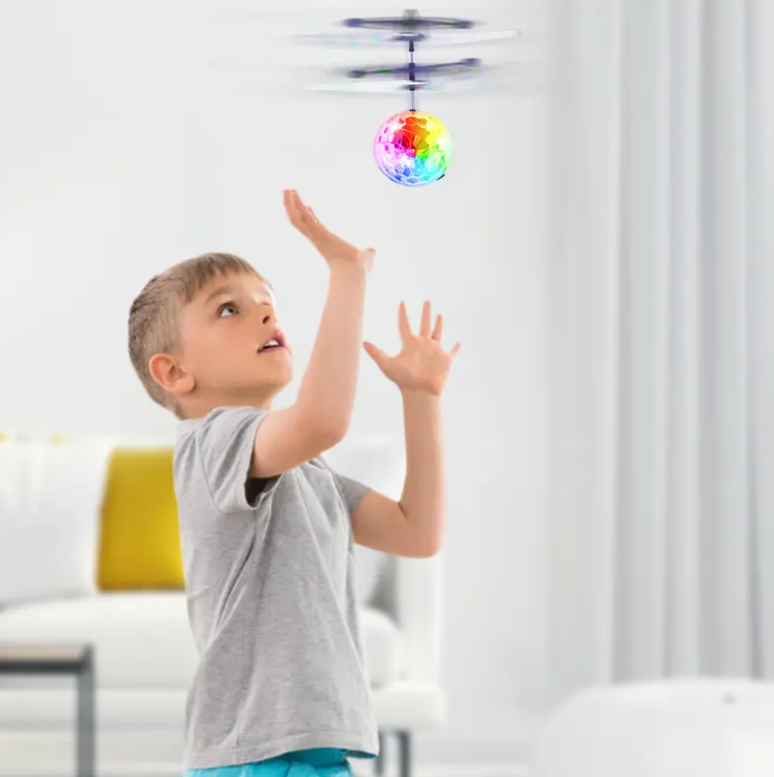 Allaugh Flying Ball RC Toy, Rechargeable Light Up Ball Drone with Remote Control, Infrared Induction, for Indoor & Outdoor Games