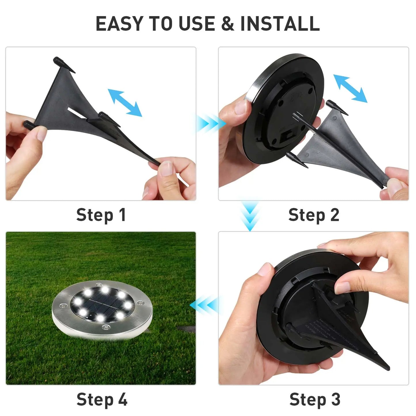 Cash on Delivery – 6 Pack Solar-Powered Outdoor LED Lights, IP65 Waterproof Garden Lamp, Ground-Buried LED Floor Lights for Steps, Path and Patio, Yard Lighting and Summer Outdoor Decor