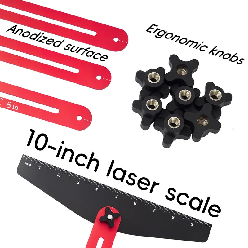 Aluminum Alloy Stair Tread Template Tool - Professional Adjustable Stair Measuring Tool & Gauge Jig - Precise Woodworking Tool for Stairs, Risers, and Shelves - Home Improvement Layout Tool