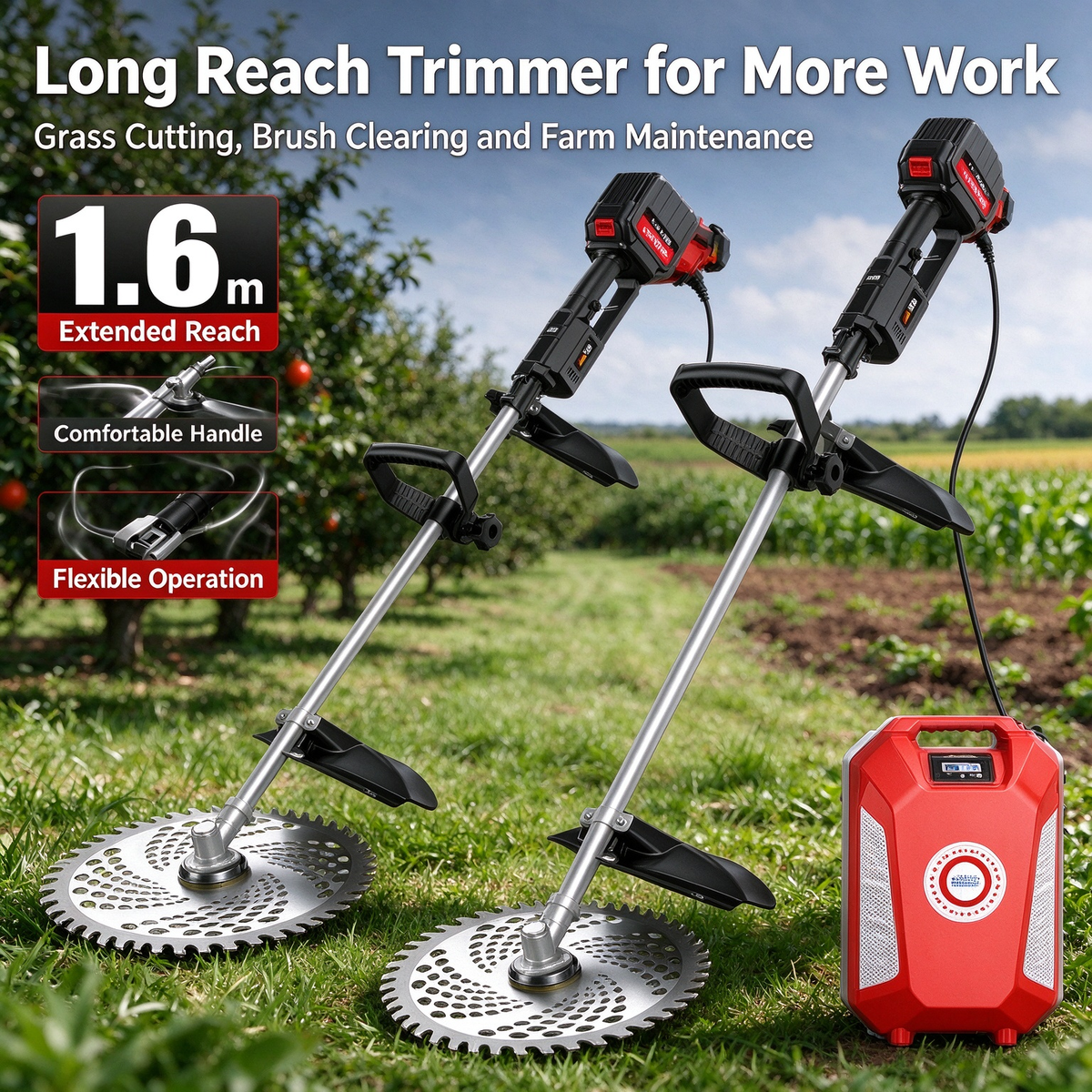 Rear-Mounted Lawn Mower - Small Household Grass Trimmer, High-Power Rechargeable Weed Eater, Lithium Battery Lawn Trimmer Must-Have Tool