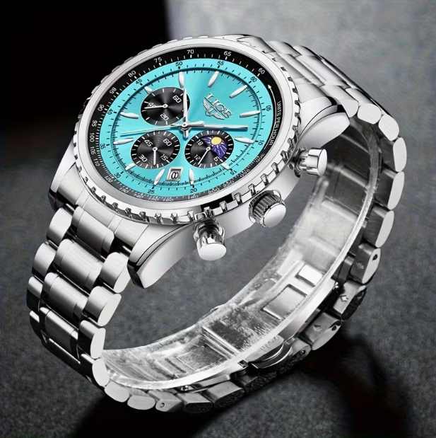 Men's Luxury Quartz Chronograph Watch – Classic Business & Casual Style