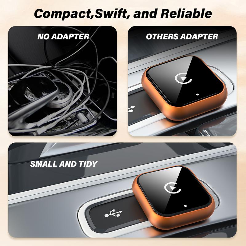 2026 Latest Model 2 in 1 Wireless CarPlay Adapter for Apple & Android Converts Wired to Wireless Fast Connection No Latency