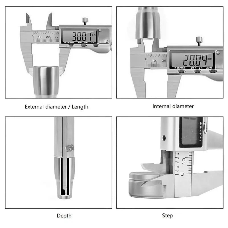 Digital Vernier Caliper – Stainless Steel, Electronic Display with Inch/mm Conversion, Portable & Accurate Hand Measuring Tool for Home Use