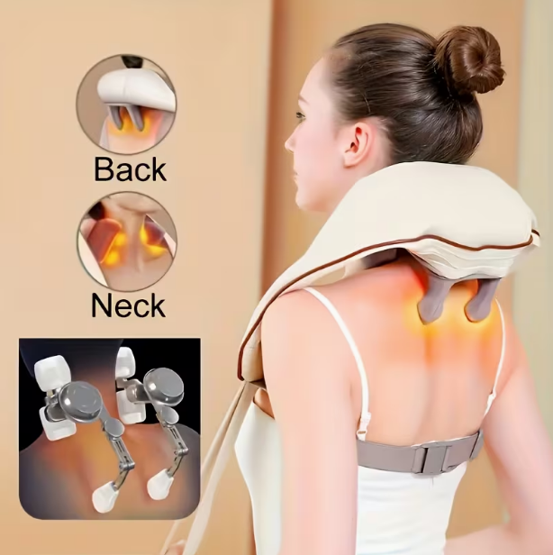 Neck Massager with 6 Massage Nodes – Wireless Shiatsu & Heating Device for Neck, Trapezius & Legs, Mimics Human-Hand Kneading