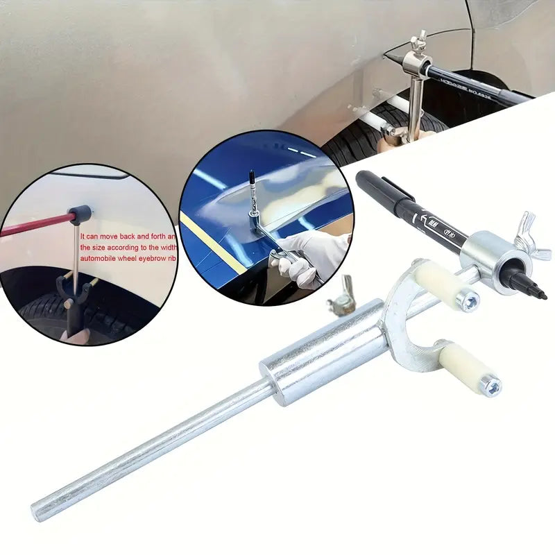 Portable Adjustable Car Wheel Eyebrow Parallel Marking Tool – Durable Stainless Steel for Car Body Repair, Scratch & Dent Removal, Auto Repair Tool
