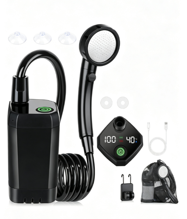 Portable Shower – 6000mAh, IPX8 Waterproof for Camping, Pets & Car Washing