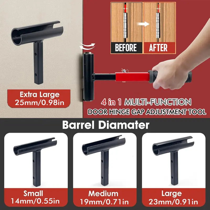 4-in-1 Hinge Adjustment Wrench Tool Kit – Adjustable, Professional Door Hinge Tool, Heavy Duty for Home & Commercial Use