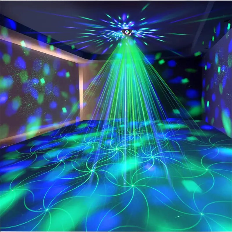 4-in-1 RGB Disco Party Light Kit - 3 RGB Units with Red and Green Pattern, Strobe and Laser Beam LEDs for Parties and Stage (Batteries Not Included)