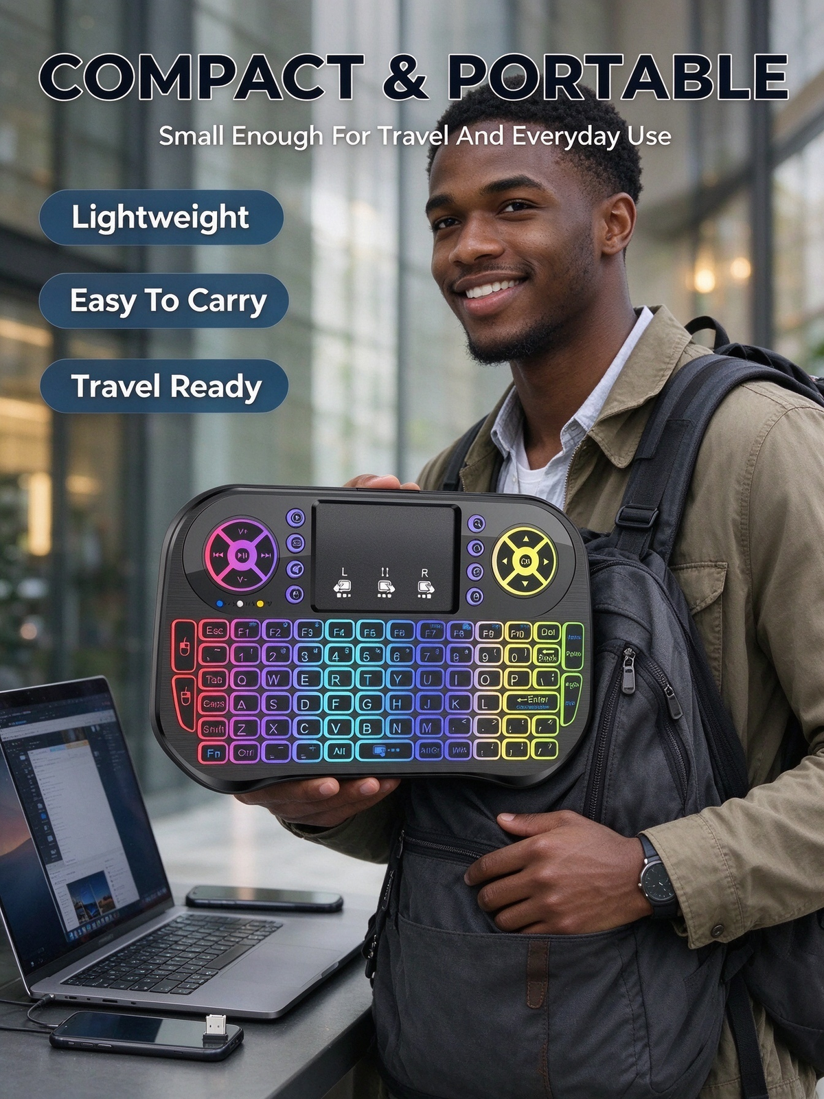 New i8 Mini Wireless Keyboard and Air Mouse Remote - Rechargeable Fly Mouse for TV Box and PC