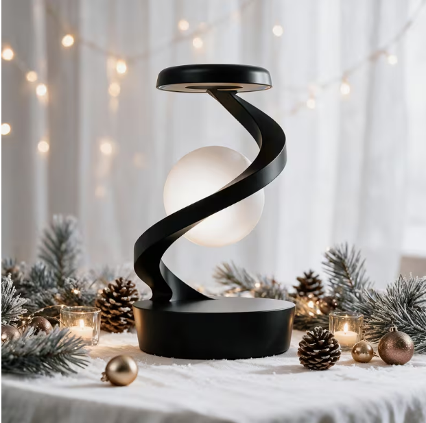 Minimalist Floating Night Light & Wireless Phone Charger – Smart Visual Rotating Desktop Lamp, Bedroom & Party Atmosphere Light