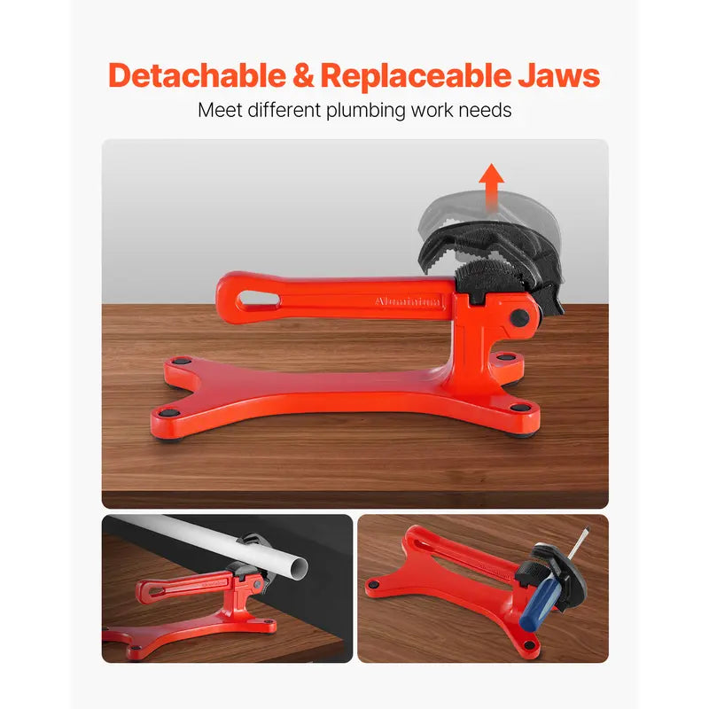 Portable Pipe Vise Tool - 2.62 lbs High-Strength Aluminum, 1/8"-1.5" Clamp Range, Anti-Slip Grip for PVC Pipe Plumbing
