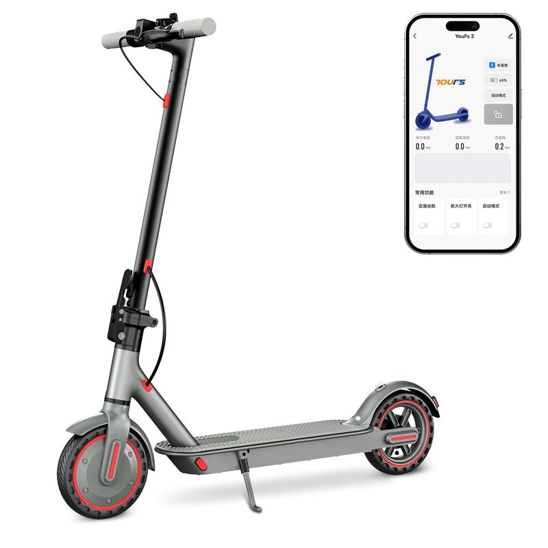 Riding Smart Electric Scooter for Adults 350W Motor Battery 36V 7.8A 8.5inch Solid Tires Charge Time 4/5 h Foldable E-Scooter with App Control & Disc Braking System for Smart APP Control Bluetooth Connect Electronic Brake Dual-Suspension folding neon