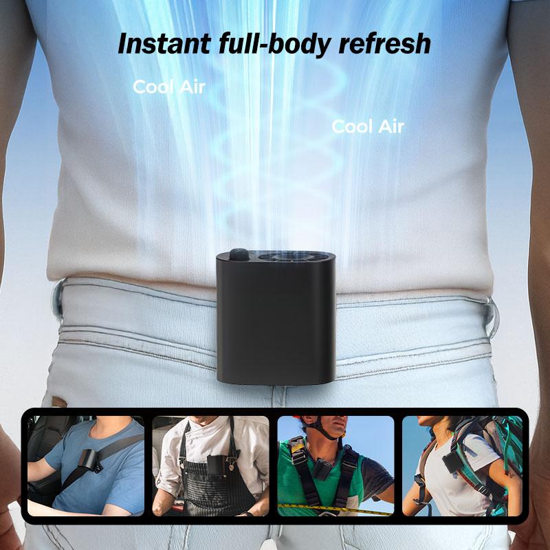 Car Clip On Fan with LED Display 360° Rotation 100 Speeds Adjustable USB Rechargeable Personal 1800mAh Battery Stepless Speed Adjustment - Charging