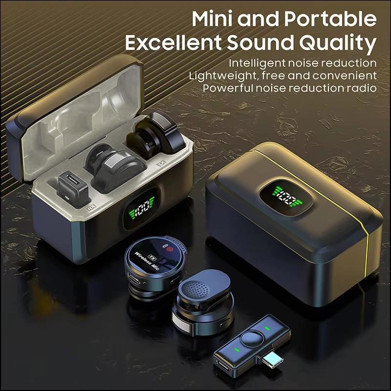 Wireless Lavalier Microphone for iPhone iPad Android With Charging Case Audio Smartphone Audio Smartphone