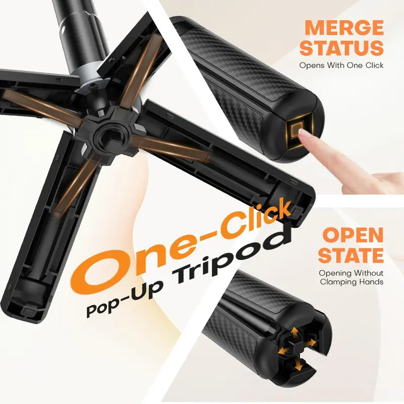 2025 New 4-in-1 Multifunctional Magnetic Selfie Stick 360° Rotation Compact Stylish with Wireless Bluetooth Control Magnetic Phone Holder for Selfies Video Recording Vlogging Compatible with Most Phone Modes Tripod Stabilizer ，Max extend to 14.96 inches