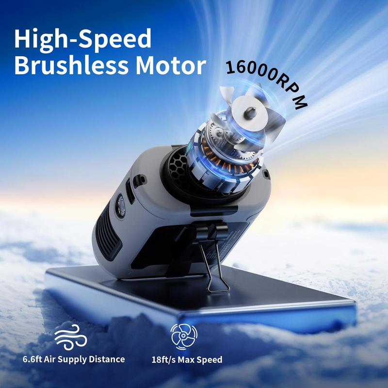 Fan 10000mAh Power Bank, Portable Waist Fan Clip-on Wearable Belt Personal Fan, Rechargeable Battery Operated With Flashlight Hands-Free 40HCooling, USB Cooling Fan For Outdoor