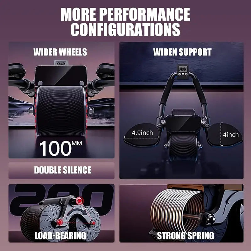 Elbow Support Automatic Rebound Abdominal Wheel, Ab Roller for Abdominal Exercise Machine, Abs Workout Equipment, Dolly Core Strengthening Trainer Fitness Belly Training