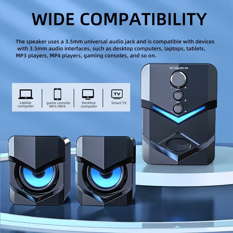 Cash on Delivery Tanzania Free Shipping Big Brand Guarantee 98% Positive 💻 SADA D-222 2.1 Desktop Speaker System – USB Powered, 3.5mm AUX Input, LED Ambient Light, Subwoofer for PC & Laptop