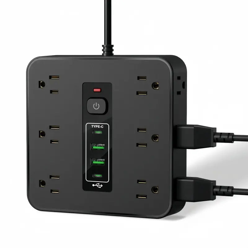 16-in-1 Power Strip with Switch & Surge Protection, Multifunctional Power Strip with 12AC Outlets & 2 USB & 2 Type-C, USB Ports Socket for Office, Home and Travel, Wall Outlet Extender,Power Socket Expander mothersdaygift SummerVibes summervibes