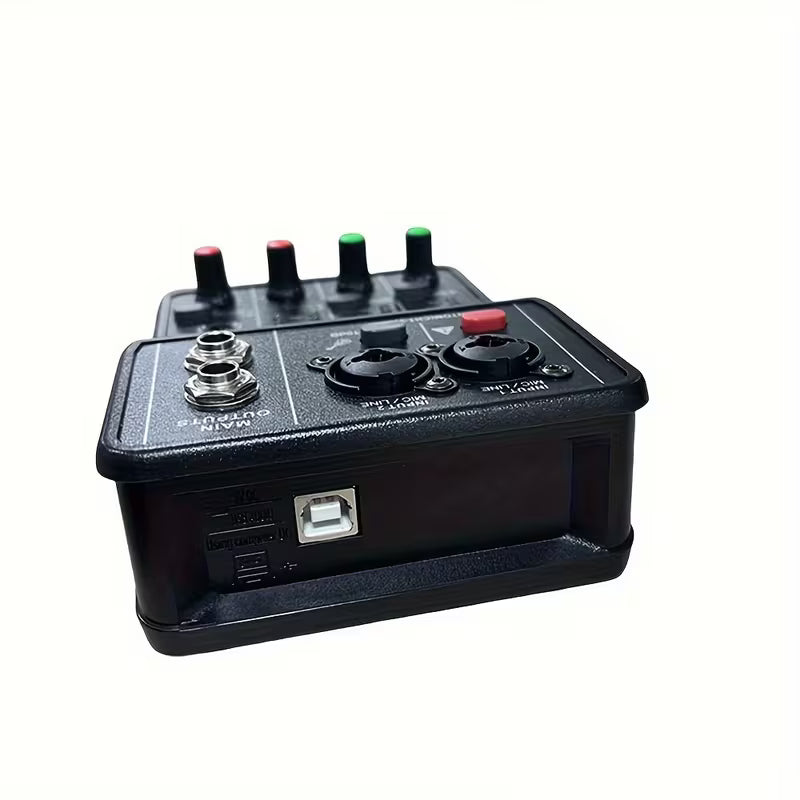 2026 Dual‑Channel USB Audio Interface – XLR Mic Jack, Driver‑Free Mini USB Mixer, 16bit/24khz, Recording Sound Card for PC Music Arrangement