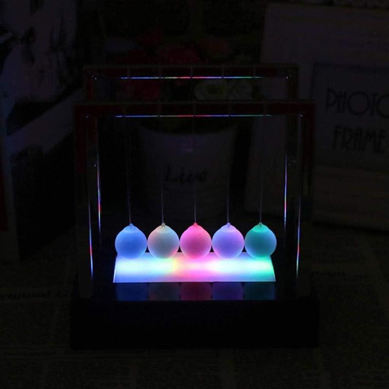 Newtons Swing Ball LED Light Up Newtons Science Kids Toys Balance Balls Desk Toys Home and Office Decor
