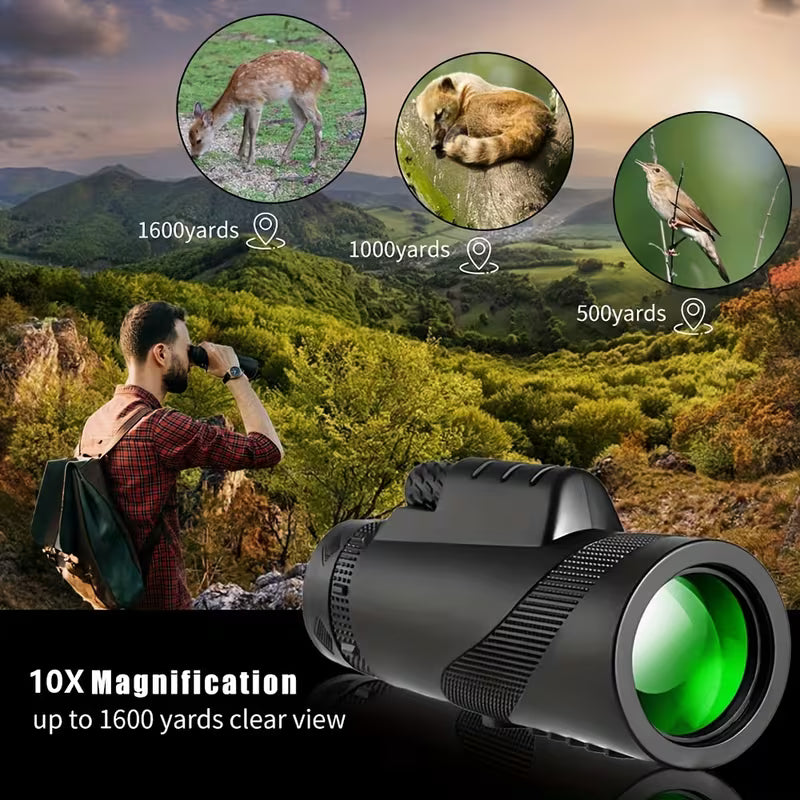 Cash on Delivery Tanzania Free Shipping Big Brand Guarantee 98% Positive 🌿 10X42mm HD Monocular – FMC Fully Multi‑Coated Lens, BAK4 Prism, Portable Handheld for Camping, Hiking, Birdwatching, Concerts & Sports Events