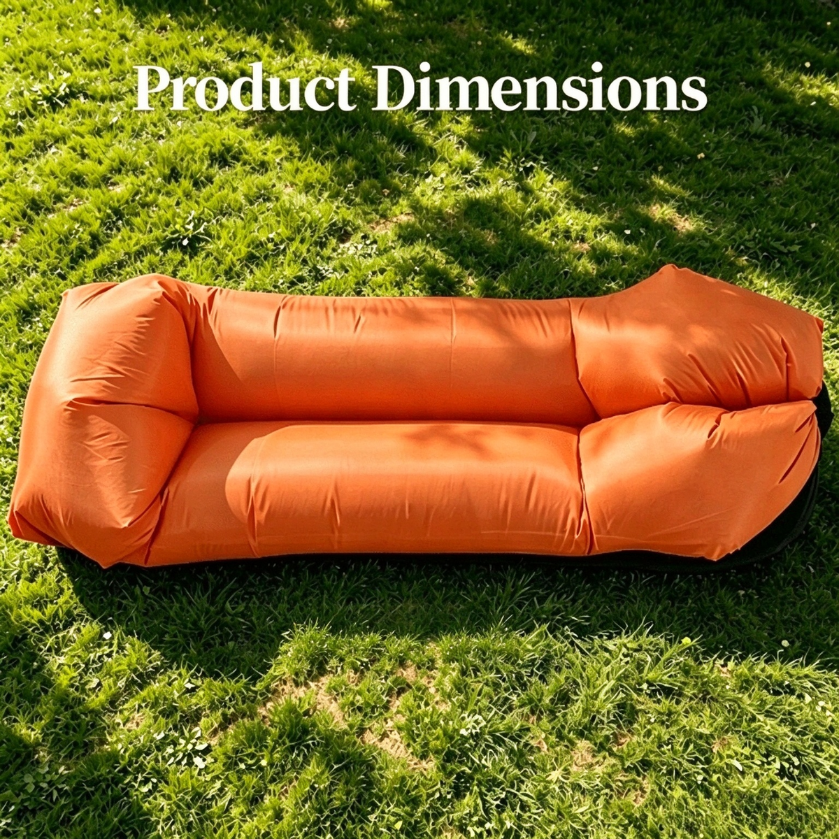 Easy Inflate Air Lazy Sofa, Foldable Air Bed with Carry Bag for Outdoor Use