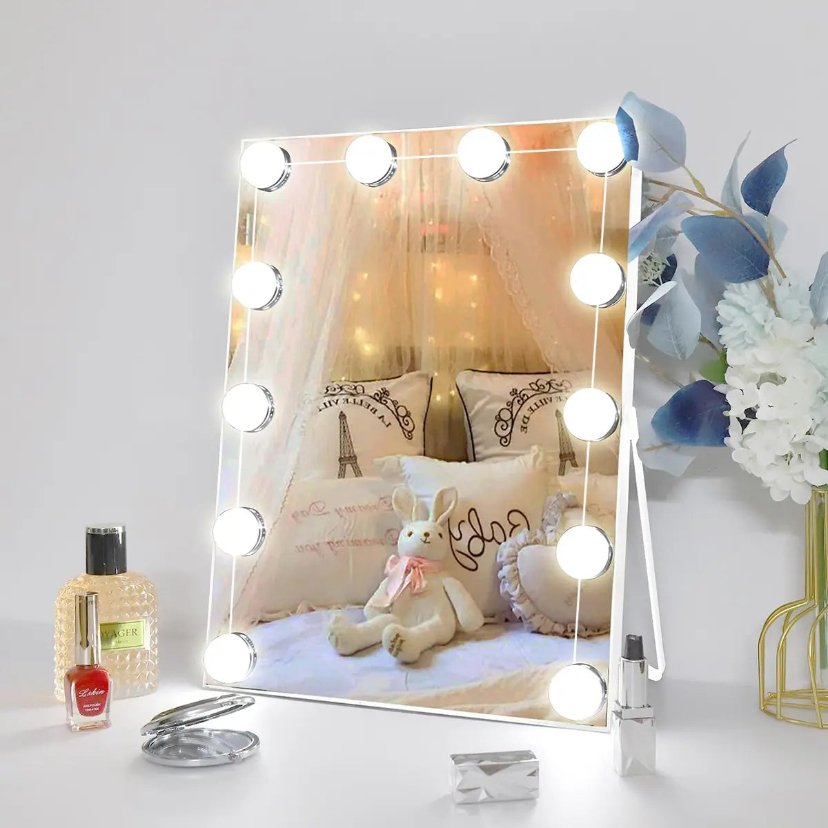 Consciot Hollywood-Style LED Vanity Mirror Lights - 12 Dimmable Bulbs, Adjustable RGB Lighting, USB Cable, Stick-On for Makeup Tables, Room Decor, Mother's Day Gift Idea image 2