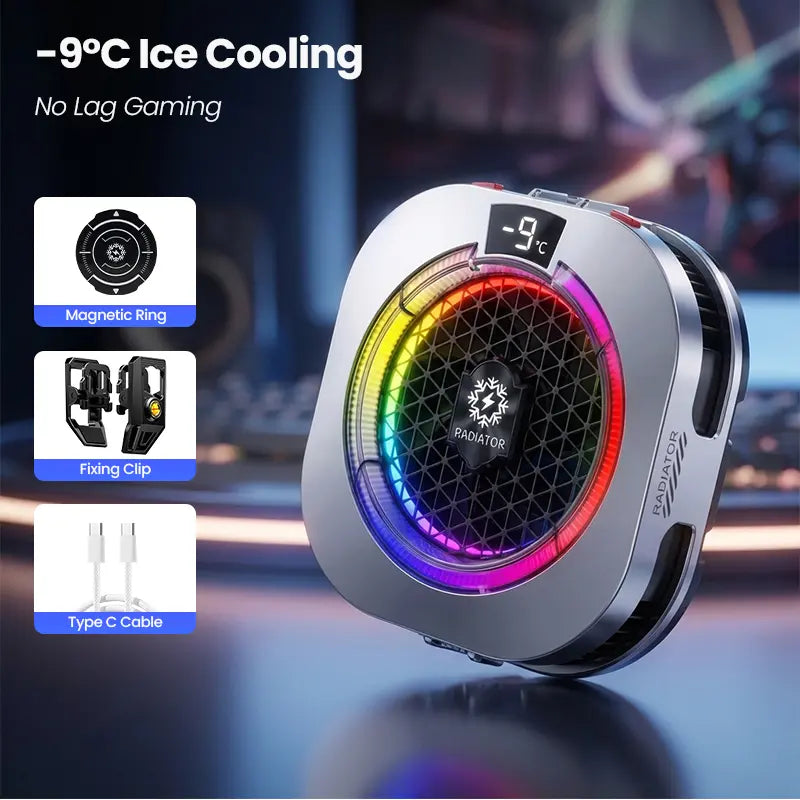 BlueWow TH16 Pro Max Portable USB Phone Cooler - 5 Modes, Stepless Level Adjustment, Vibrant RGB Lighting, Magnetic & Clip-On Design, Charging Gaming Accessory, Gift Box for Mobile PUBG, CODM image 5