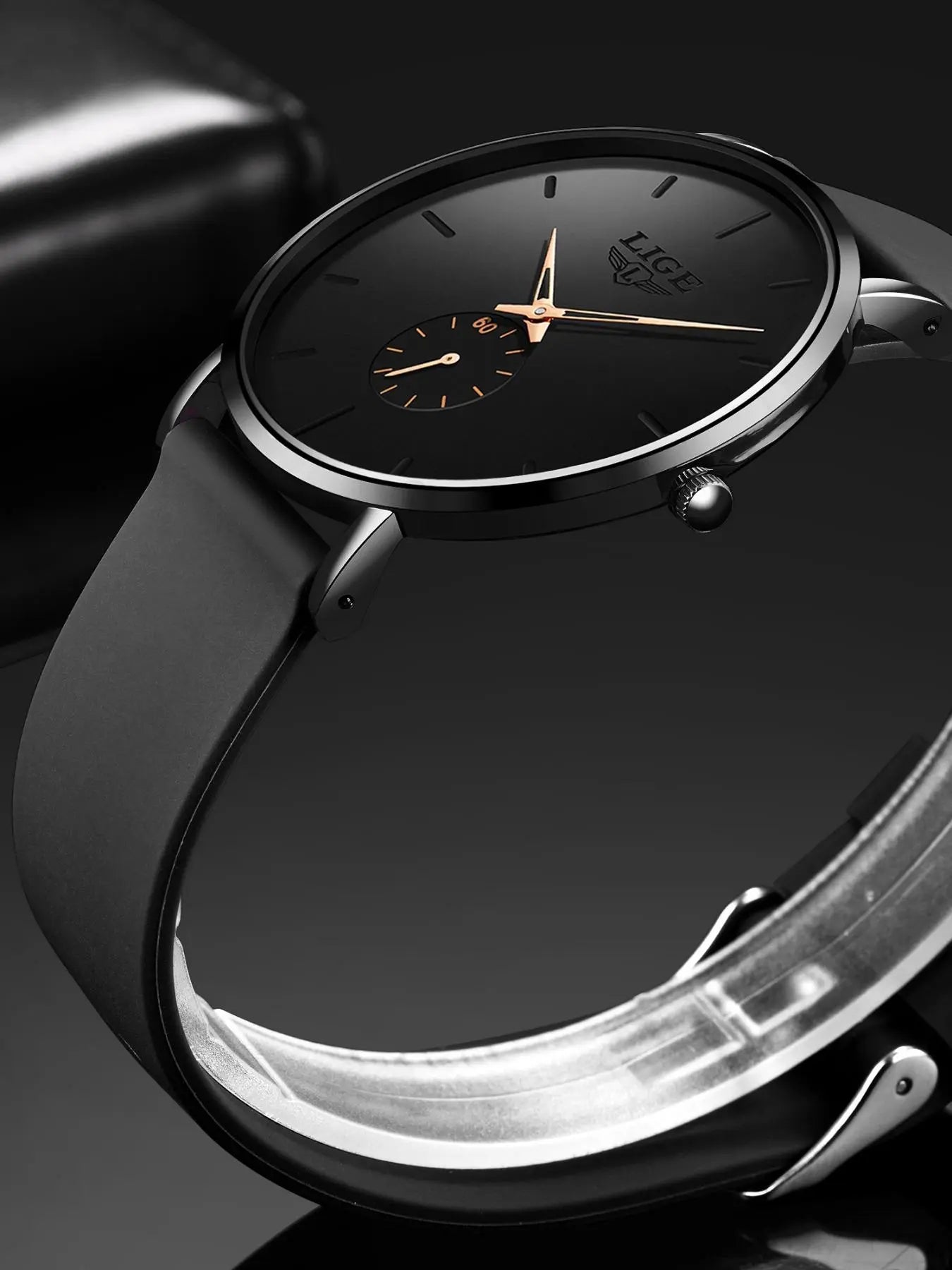 Men's Business Fashion Round Dial Analog Quartz Watch, Minimalist Style Wristwatch, Modern Fashionable Wristwatch, Trendy Watch for Daily Use As Gift with Box, Business Casual Watch, Business Fashion Watches image 6