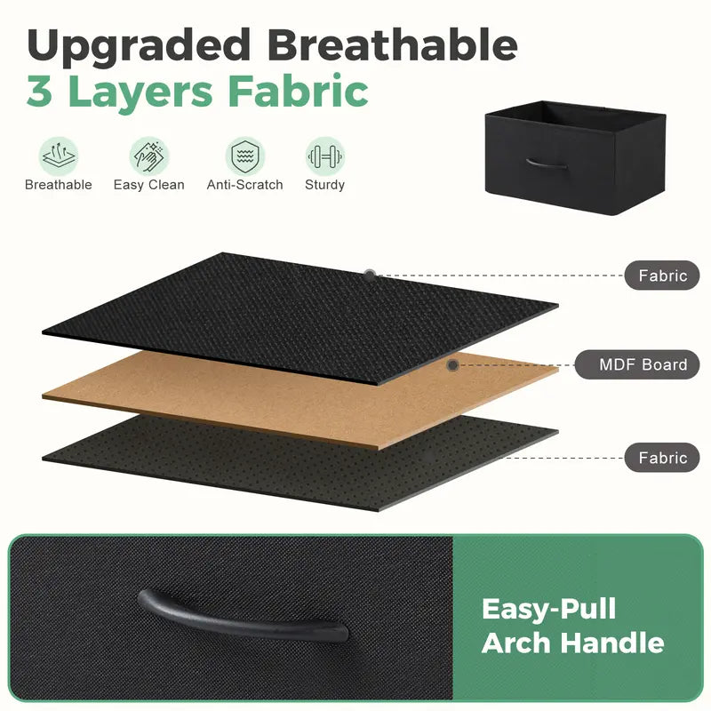 【discount】Organizer Storage, Chest Fabric Bins, Long Dresser with Wood Top for Bedroom, Closet, Entryway, 7-Drawers dressers