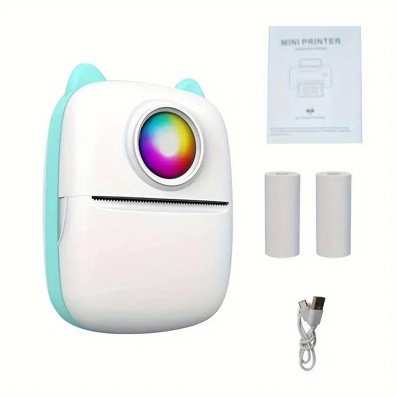 Portable Wireless Sticker Printer- Mini Bluetooth Thermal Printer- Photo, Label, Sticker, Text, List Printing- Connected to Mobile Phones- for Students, Kids Use