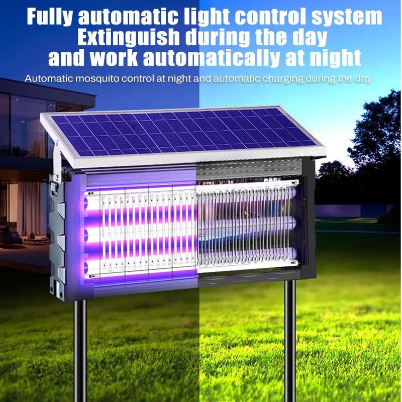 【DealsForYouDays】Solar Mosquito Killer Lamp Outdoor – 20W High-Power Waterproof Insect Zapper with 3 Tubes, Dual Charging, 6000mAh Battery for Garden, Yard, Farm, Patio,summerwins