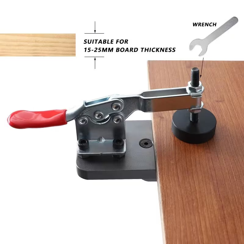 35mm Hinge Hole Opener, Cabinet Door Hinge Drilling Locator, Heavy-Duty Manual Woodworking Drill Guide Jig, Precision Door Hinge Template with Alignment Bracket, Aluminum Alloy Structure