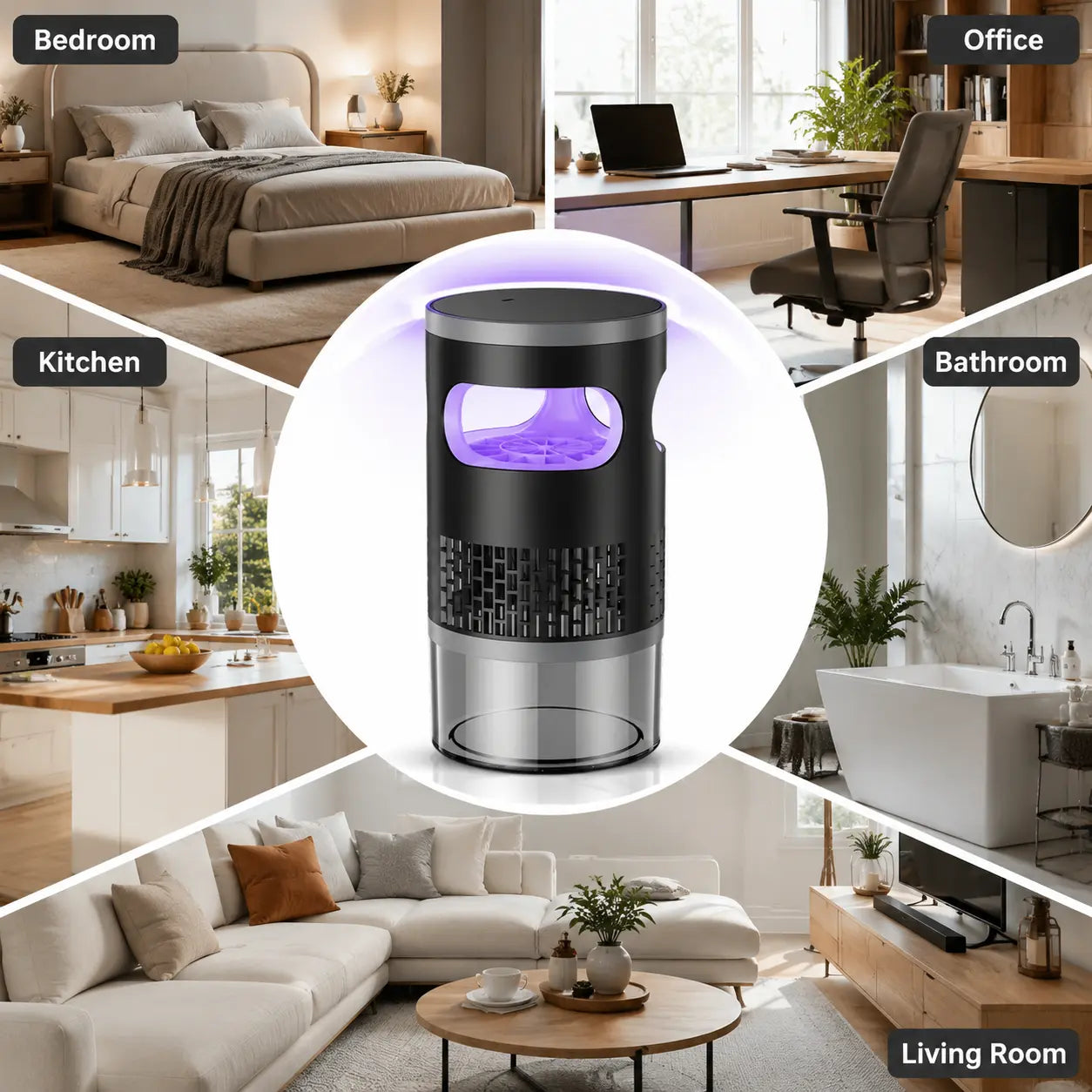 Indoor Insect Trap with Light and Suction Non Zapper Flying Bug Catcher for Mosquitoes Fruit Flies Gnats and Moths for Home Use image 9