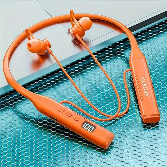 2025 Neckband Sports Earbuds, Flexible & Secure Fit, 30H Battery, Clear Calls, Deep Bass, Sweatproof for Running & Gaming