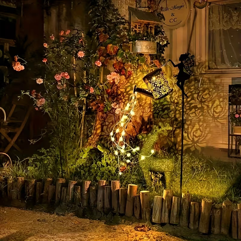 Solar Watering Can Garden Lights – 2026 New Metal Lantern for Yard, Patio & Pathway Decor
