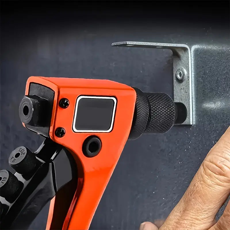 Manual Rivet Gun Kit – 80-Piece Set with 4 Rivet Heads, Heavy Duty Portable Tool for Metal, Plastic & Leather, Ideal for Car & Industrial Repair