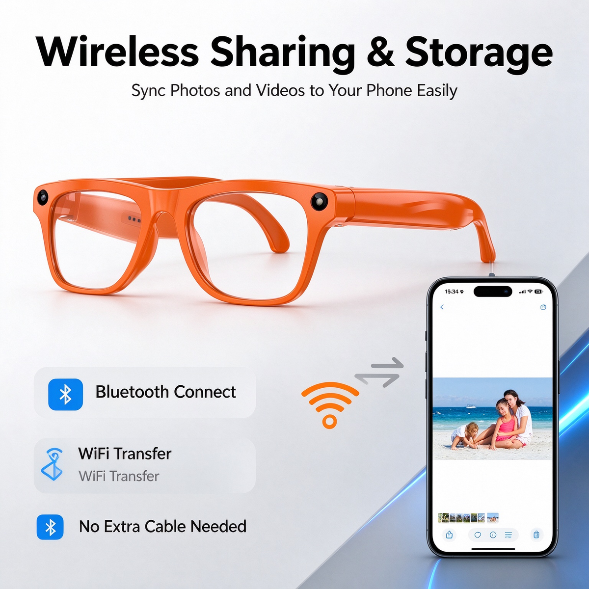 AI Smart Glasses with Camera - Photo Taking, Translation, Object Recognition, Bluetooth Calling & Music Translation Glasses
