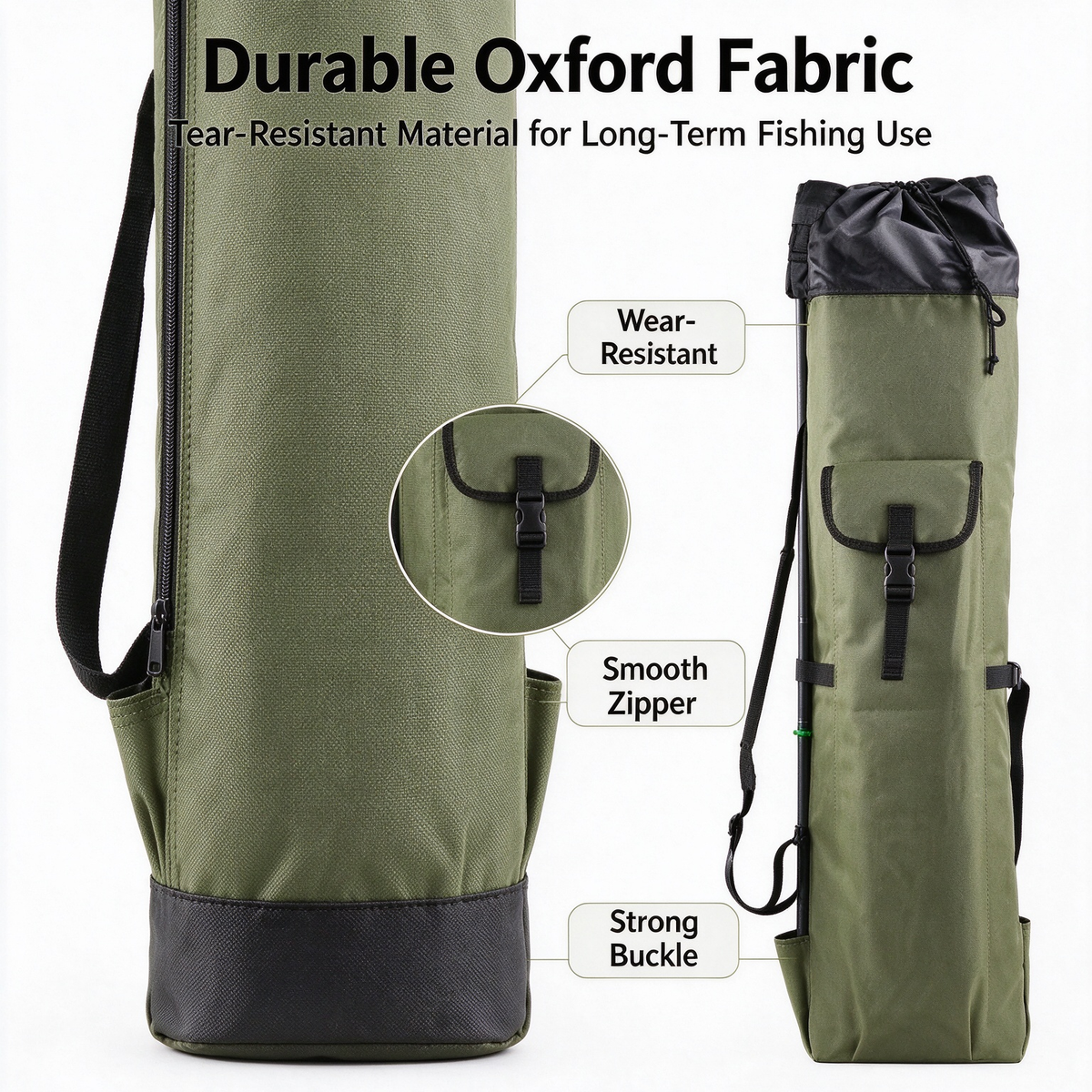 Outdoor Fishing Bag Tackle Bag - Thickened Large Capacity Portable Fishing Rod Bag, Sea Rod Bag, Crossbody Bag for Lure Fishing