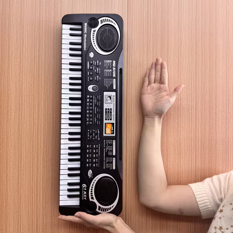 61-Key Electronic Keyboard - Beginner Digital Piano with Multifunctional Music Features