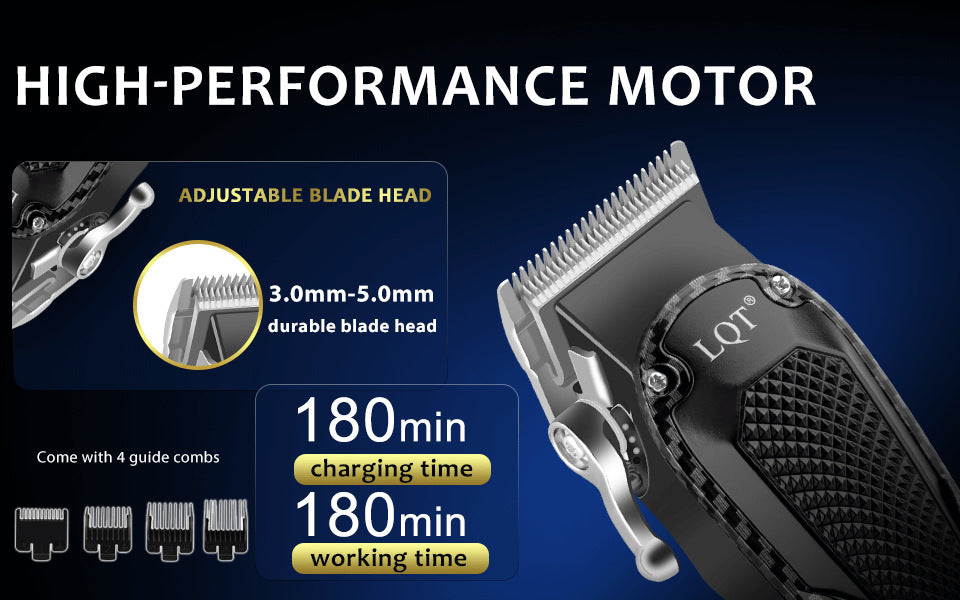 LQT 3pcs Men's Professional Hair Clipper & Beauty Set, LCD Display, Cordless USB Charging, Holiday Gift Box for Families & Barber Shops